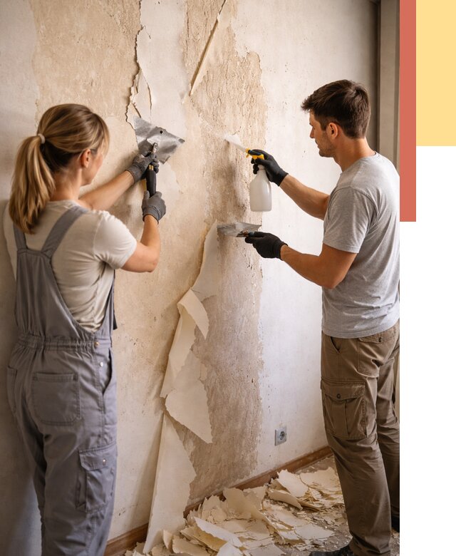 Снятие старых обоев в Сыктывкаре от 5413 руб. под ключ недорого | ОТДЕЛОЧНИК-Скт