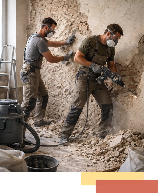 Демонтаж штукатурки со стен в Сыктывкаре быстро и аккуратно