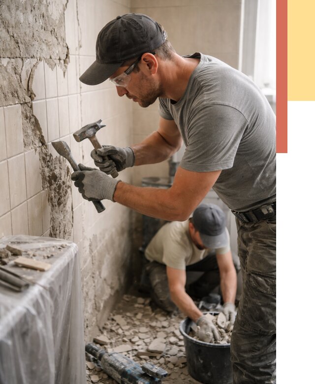 Демонтаж плитки со стен в Сыктывкаре от 876 руб. — быстро и недорого | ОТДЕЛОЧНИК-Скт