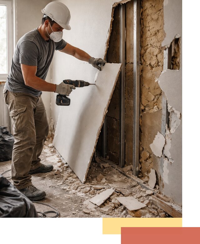 Демонтаж гипсокартона со стен в Сыктывкаре качественно и быстро