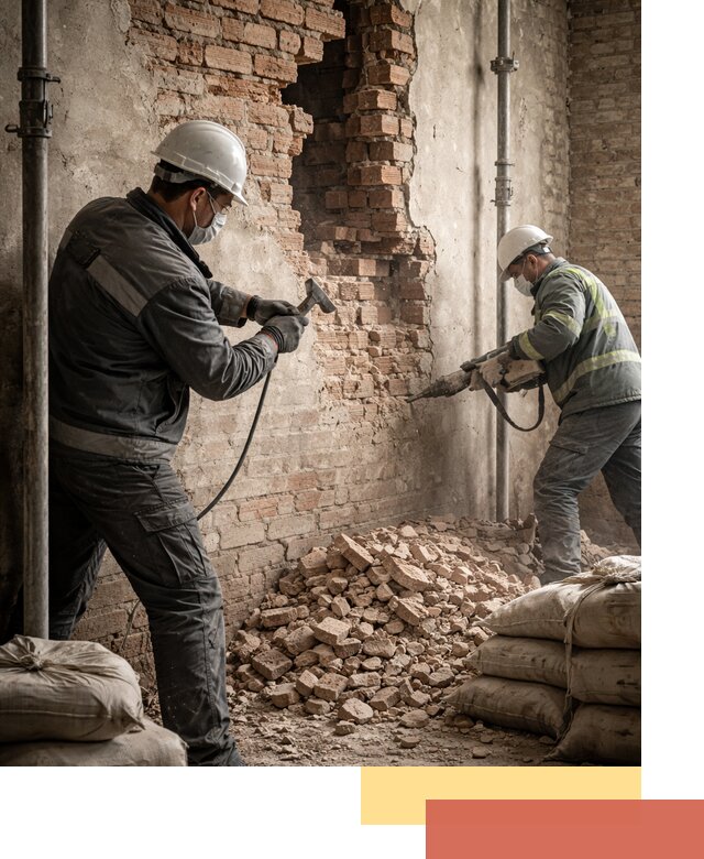 Демонтаж кирпичных стен в Сыктывкаре быстро и безопасно