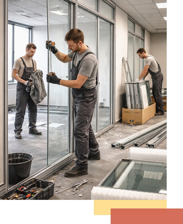 Демонтаж стеклянных перегородок в Сыктывкаре быстро и безопасно