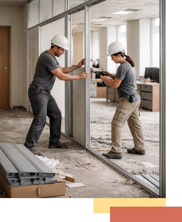 Демонтаж алюминиевых перегородок в Сыктывкаре быстро и аккуратно