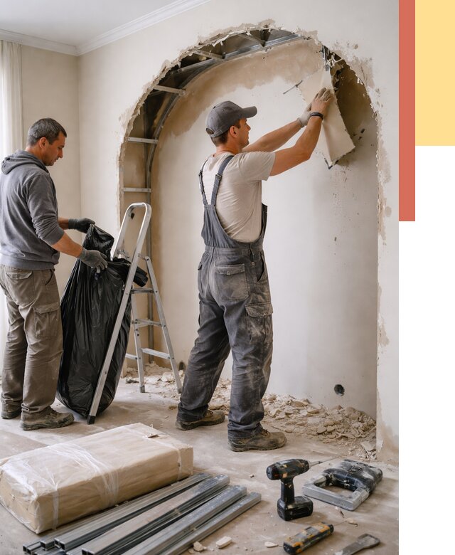 Демонтаж арки из гипсокартона в Сыктывкаре от 3609 руб. — услуги под ключ | ОТДЕЛОЧНИК-Скт