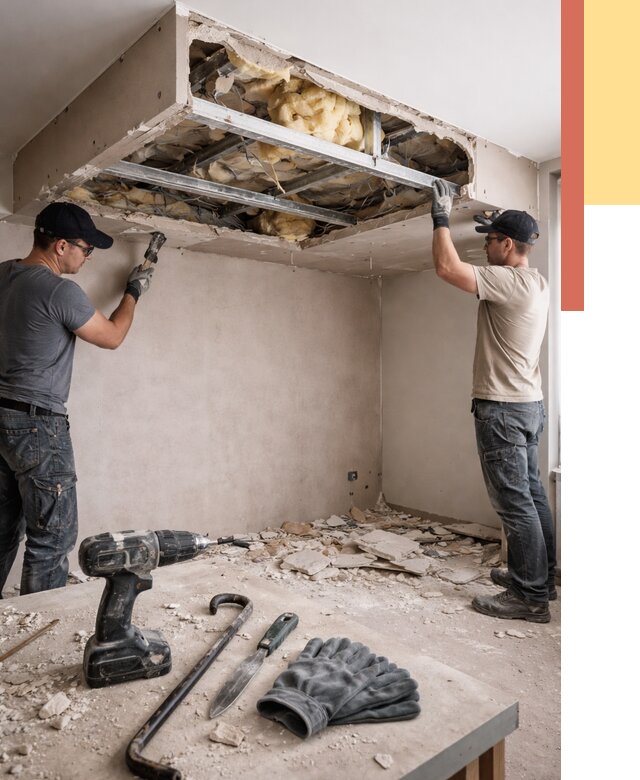 Демонтаж короба из гипсокартона в Сыктывкаре от 1567 руб. — быстро и недорого | ОТДЕЛОЧНИК-Скт