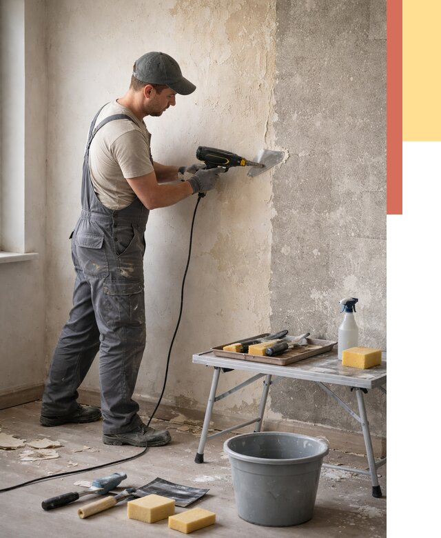 Очистка стен от клея в Сыктывкаре от 1908 руб. — снятие и удаление клея со стен | ОТДЕЛОЧНИК-Скт