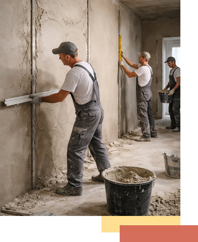 Штукатурка стен по маякам в Сыктывкаре — точная и ровная поверхность