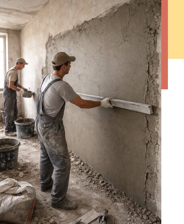 Цементная штукатурка стен в Сыктывкаре от 4640 руб/м2 — быстро и недорого | ОТДЕЛОЧНИК-Скт