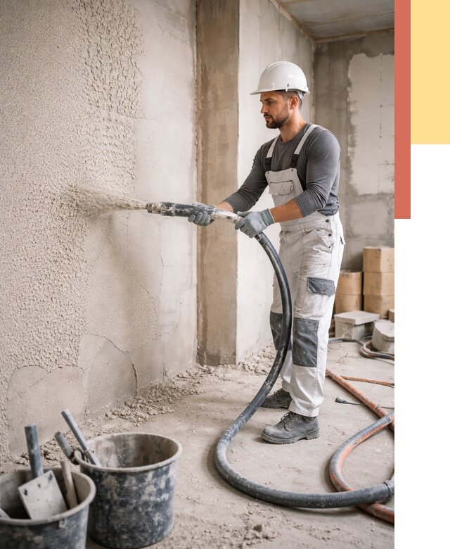 Машинная штукатурка стен в Сыктывкаре под ключ от 6702 руб./м2 | ОТДЕЛОЧНИК-Скт