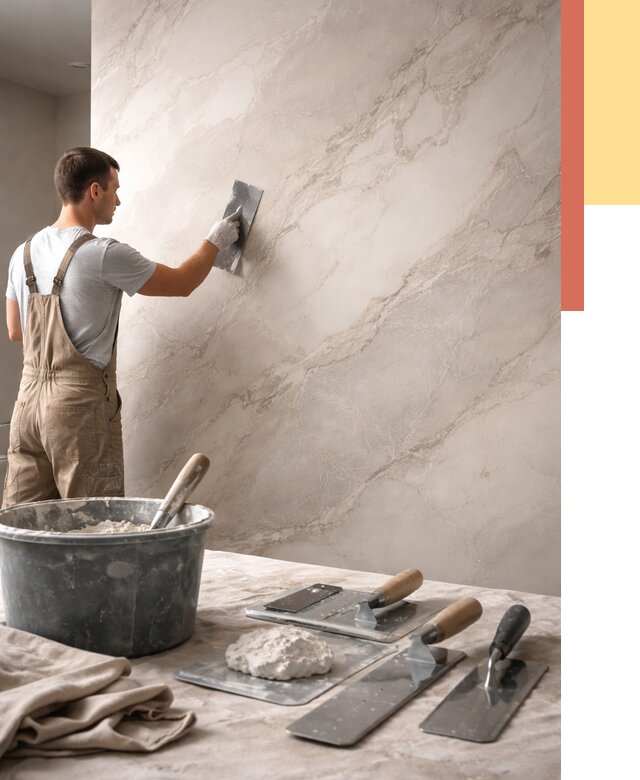 Декоративная штукатурка под мрамор в Сыктывкаре от 2887 руб./м² — быстро и недорого | ОТДЕЛОЧНИК-Скт