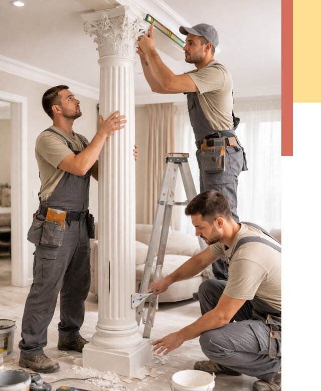 Установка декоративных колонн в Сыктывкаре от 12373 руб. под ключ | ОТДЕЛОЧНИК-Скт