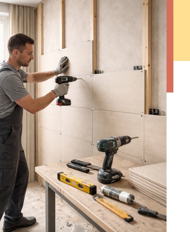 Монтаж МДФ панелей на стены в Сыктывкаре от 1289 руб. под ключ | ОТДЕЛОЧНИК-Скт