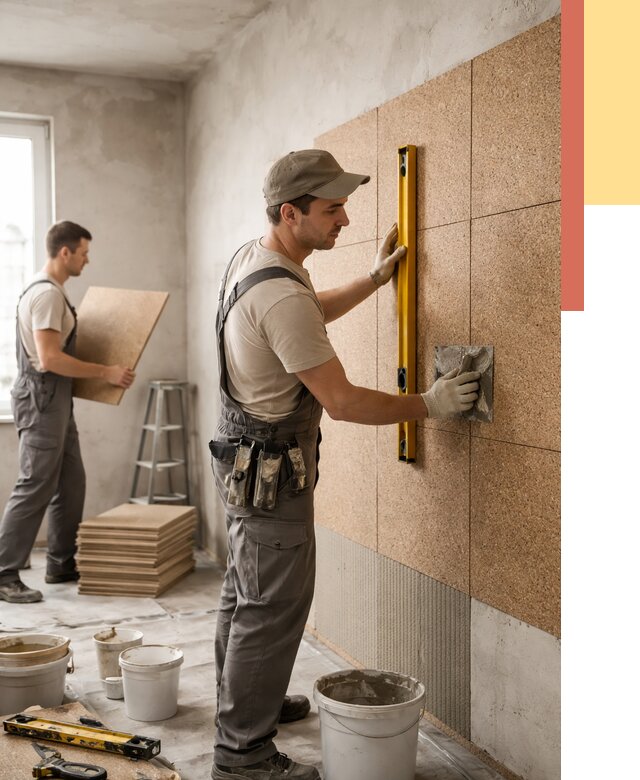 Монтаж пробковых панелей на стены в Сыктывкаре от 3609 руб. — ОТДЕЛОЧНИК-Скт