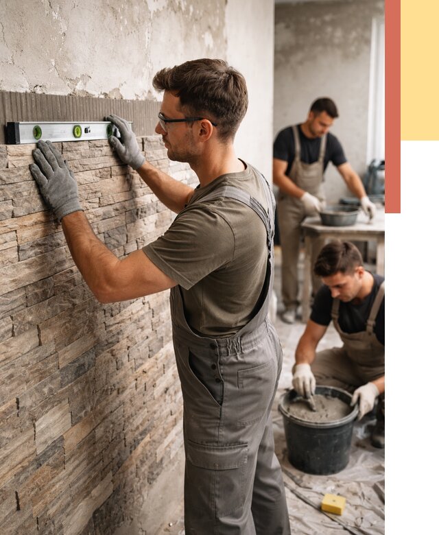 Монтаж искусственного камня в Сыктывкаре от 4640 руб. под ключ | ОТДЕЛОЧНИК-Скт