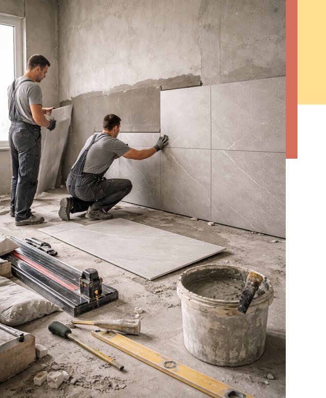 Облицовка стен керамогранитом в Сыктывкаре от 4331 руб./м² — услуги под ключ | ОТДЕЛОЧНИК-Скт