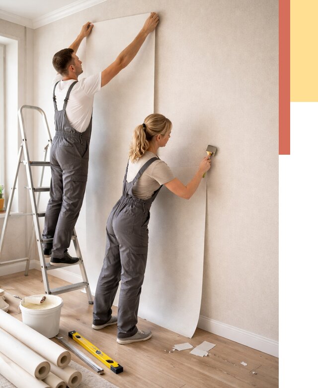 Поклейка флизелиновых обоев в Сыктывкаре от 6187 руб. | Быстро и недорого — ОТДЕЛОЧНИК-Скт