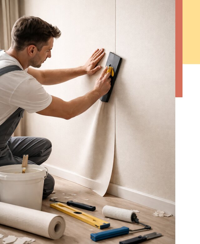 Поклейка виниловых обоев в Сыктывкаре от 4640 руб. | Быстро и недорого — ОТДЕЛОЧНИК-Скт