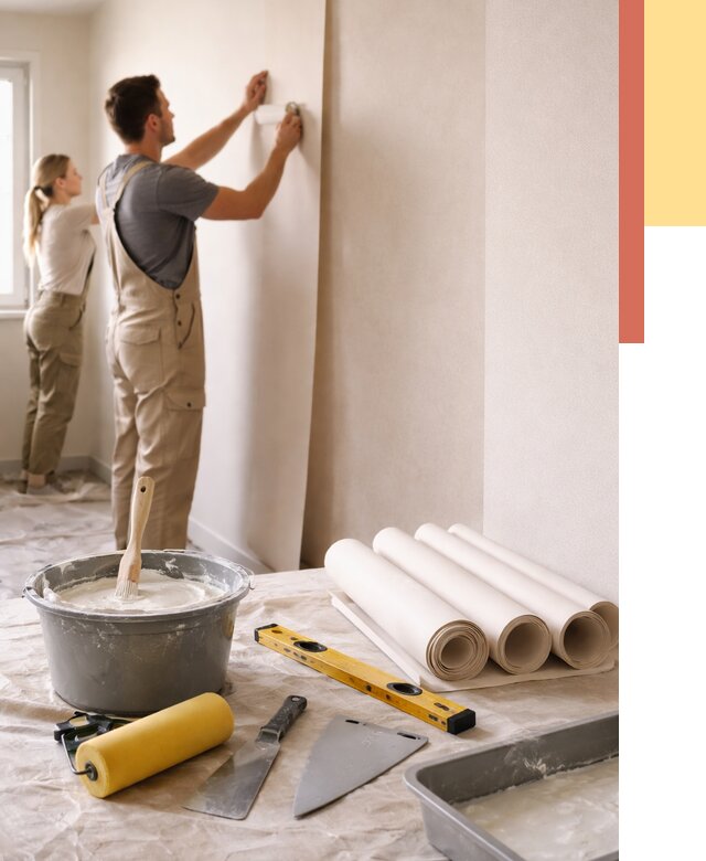 Поклейка бумажных обоев в Сыктывкаре от 5671 руб./м2 — быстро и недорого | ОТДЕЛОЧНИК-Скт