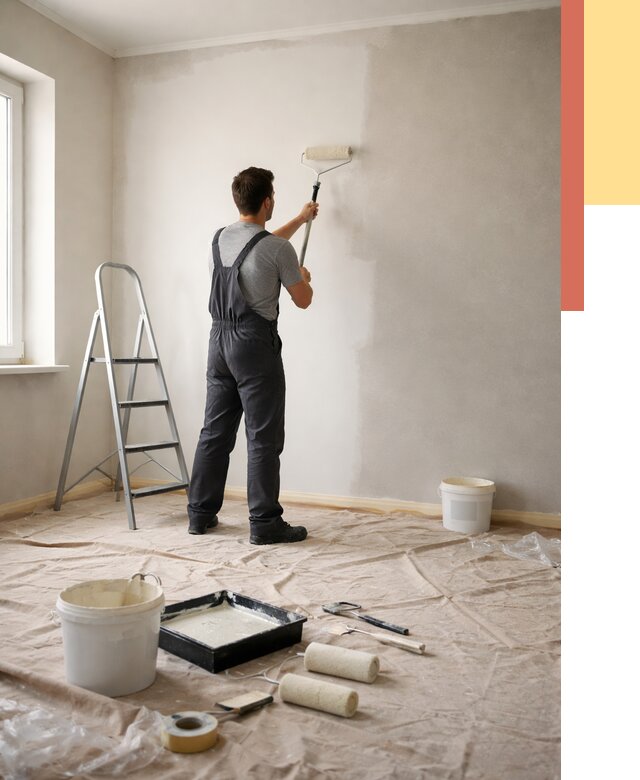 Покраска стен моющейся краской в Сыктывкаре от 361 руб./м² — быстро и недорого | ОТДЕЛОЧНИК-Скт