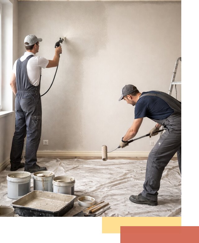 Покраска стен моющейся краской и защита поверхностей в Сыктывкаре