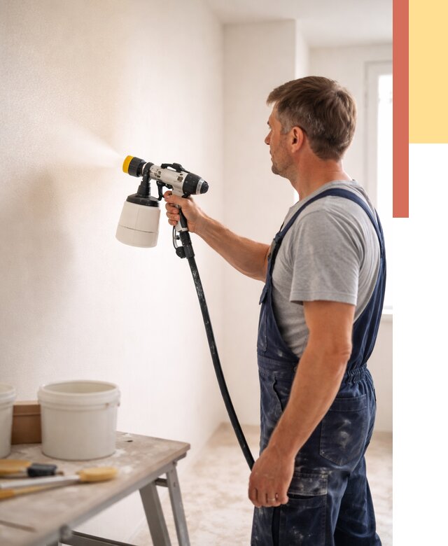 Покраска стен краскопультом в Сыктывкаре от 7733 руб. — механизированная покраска | ОТДЕЛОЧНИК-Скт