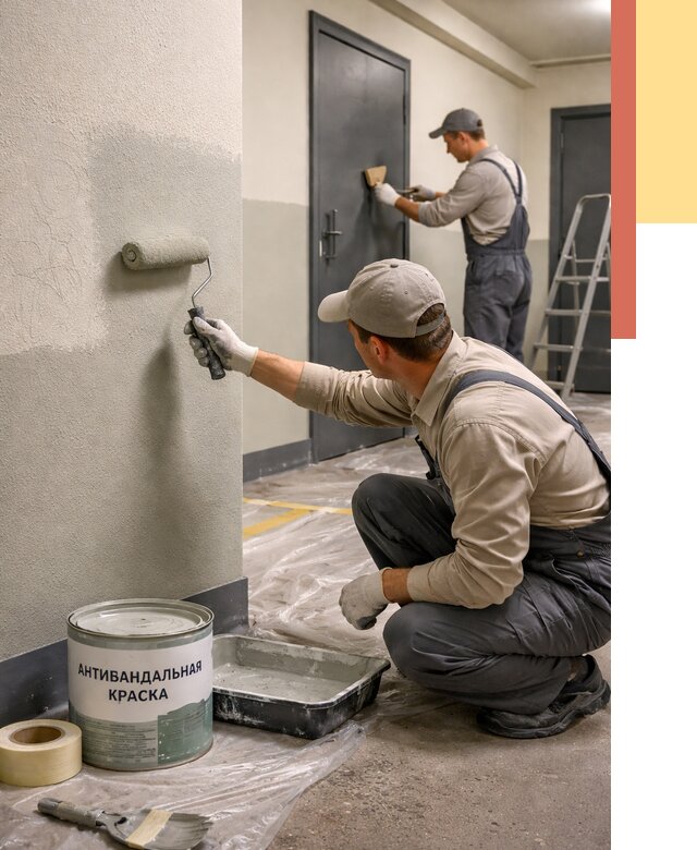 Покраска стен антивандальной краской в Сыктывкаре от 4640 руб./м² под ключ | ОТДЕЛОЧНИК-Скт