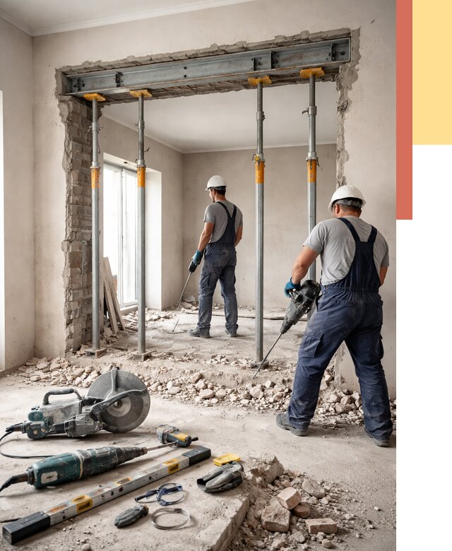 Прорезка проема в стене в Сыктывкаре от 4640 руб. — быстро и недорого | ОТДЕЛОЧНИК-Скт