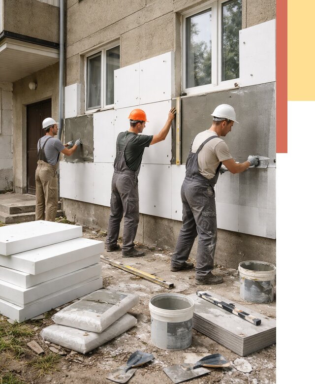 Утепление стен пенопластом в Сыктывкаре от 1804 руб. — недорого и под ключ | ОТДЕЛОЧНИК-Скт