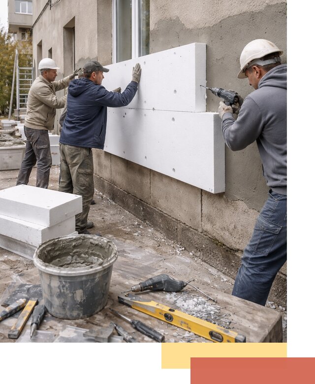 Утепление наружных стен пенопластом в Сыктывкаре