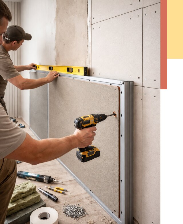 Шумоизоляция стен панелями ЗИПС в Сыктывкаре от 2268 руб./м² под ключ | ОТДЕЛОЧНИК-Скт