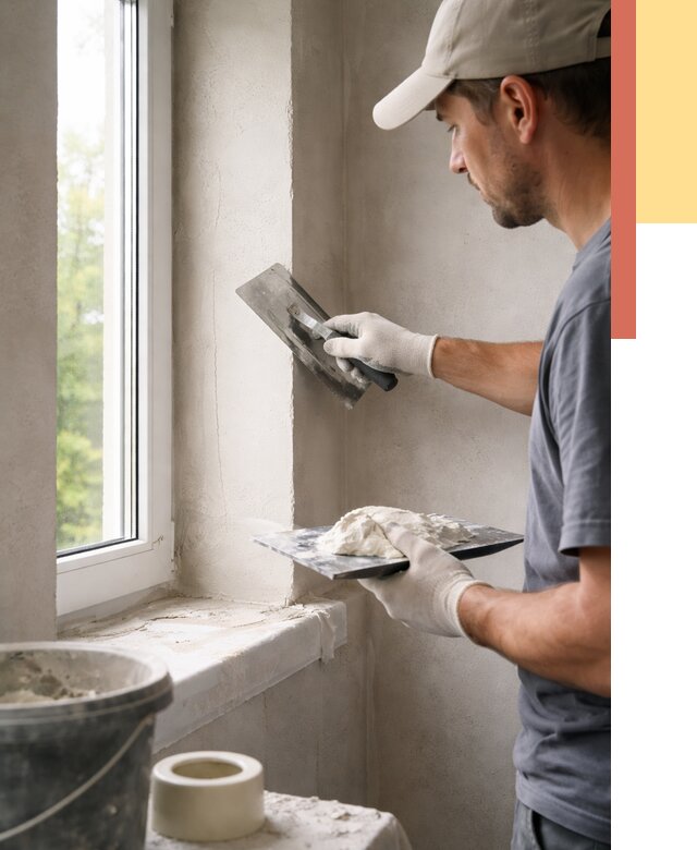 Штукатурка откосов в Сыктывкаре от 4640 руб/м² — услуги и выравнивание под ключ | ОТДЕЛОЧНИК-Скт