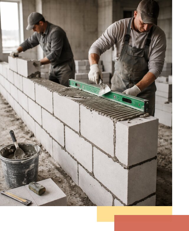 Кладка перегородок из газобетона в Сыктывкаре быстро и качественно