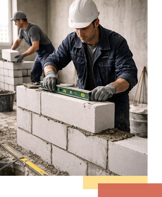 Кладка перегородок из пеноблока под ключ в Сыктывкаре