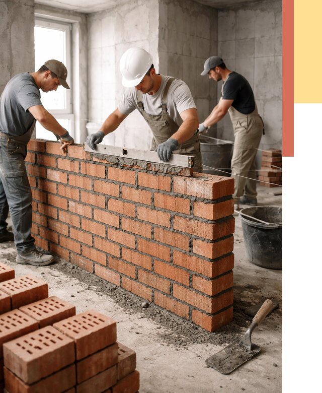 Кладка перегородок из кирпича в Сыктывкаре от 3609 руб. за м² | ОТДЕЛОЧНИК-Скт