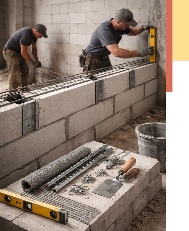 Армирование кладки перегородок в Сыктывкаре от 773 руб. под ключ | ОТДЕЛОЧНИК-Скт