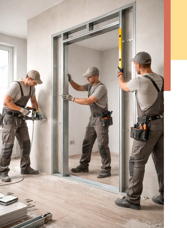 Устройство дверного проема в перегородке в Сыктывкаре от 4640 руб. под ключ | ОТДЕЛОЧНИК-Скт