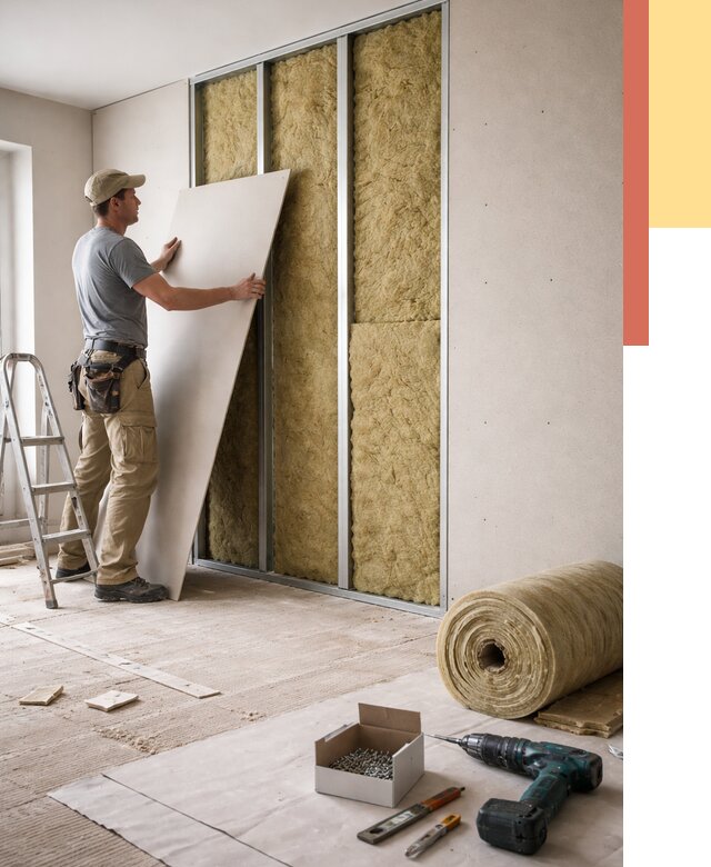 Перегородка из гипсокартона с шумоизоляцией в Сыктывкаре от 3217 руб. | ОТДЕЛОЧНИК-Скт