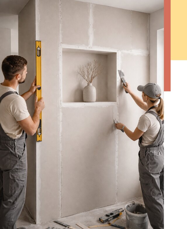 Перегородка из гипсокартона с нишей в Сыктывкаре от 3351 руб. под ключ | ОТДЕЛОЧНИК-Скт