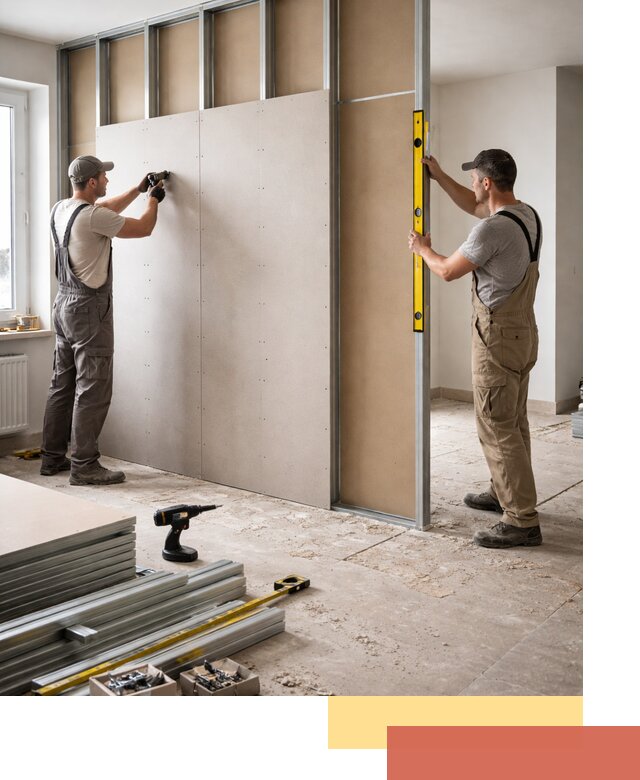 Зонирующая перегородка из гипсокартона под ключ в Сыктывкаре