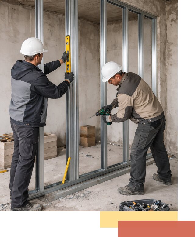 Монтаж каркаса перегородки из профиля в Сыктывкаре