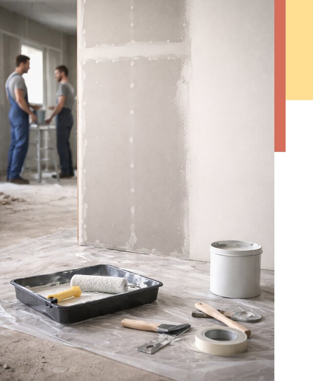 Покраска перегородок из гипсокартона в Сыктывкаре от 4640 руб. под ключ | ОТДЕЛОЧНИК-Скт