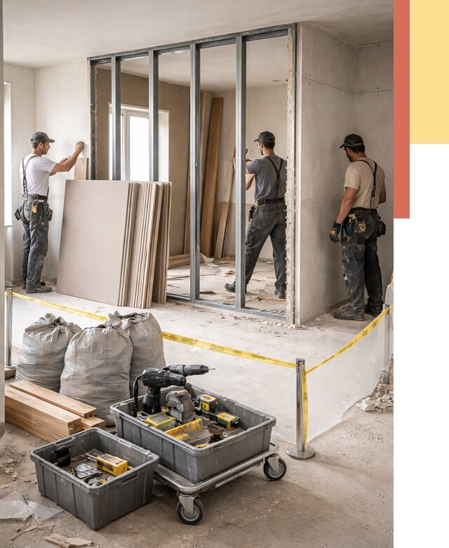 Перенос гипсокартонной перегородки в Сыктывкаре под ключ от 4640 руб. | Демонтаж и монтаж – ОТДЕЛОЧНИК-Скт