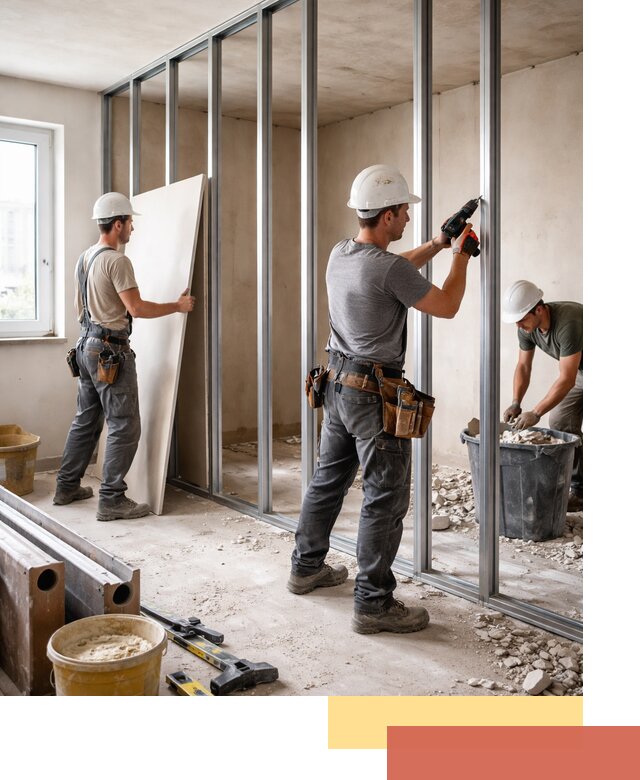 Перенос гипсокартонной перегородки в Сыктывкаре профессионально и быстро