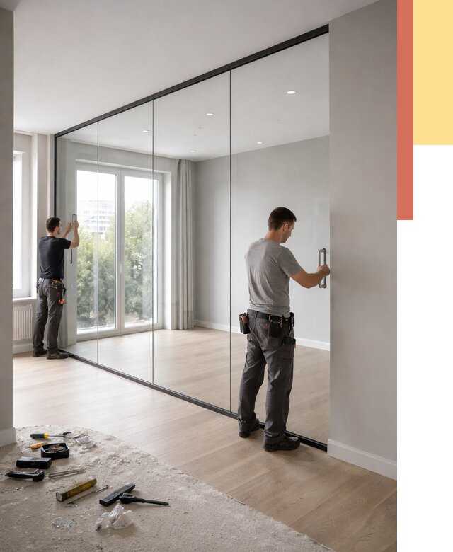 Изготовление стеклянных перегородок в Сыктывкаре от 12734 руб. под ключ | ОТДЕЛОЧНИК-Скт