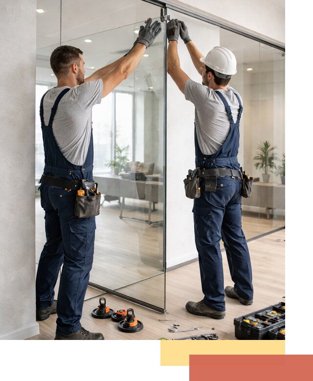 Безрамные стеклянные перегородки под ключ в Сыктывкаре