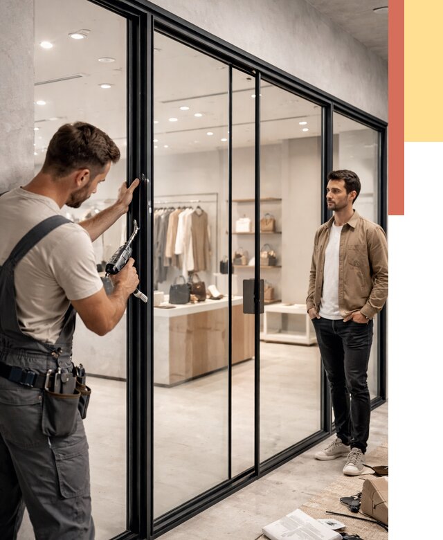 Стеклянные перегородки для магазинов в Сыктывкаре от 8455 руб. под ключ | ОТДЕЛОЧНИК-Скт