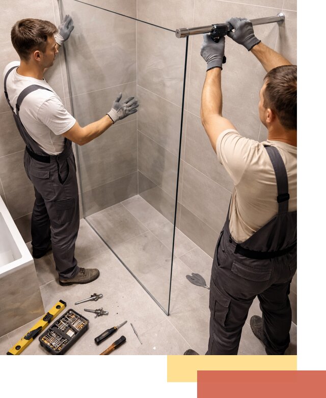 Стеклянные перегородки для душа в Сыктывкаре — изготовление и монтаж