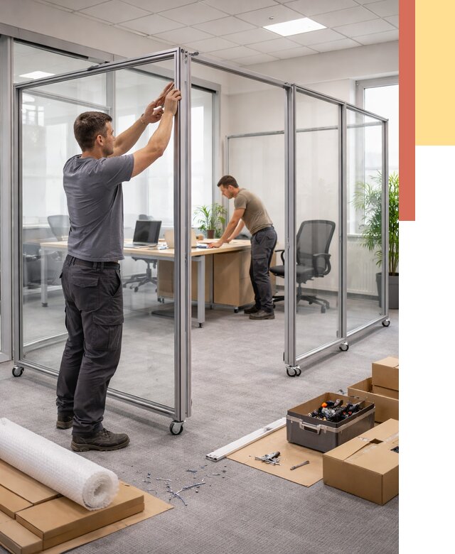 Мобильные офисные перегородки в Сыктывкаре от 12889 руб. — установка под ключ | ОТДЕЛОЧНИК-Скт