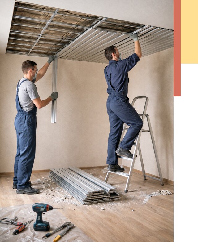 Демонтаж реечного потолка в Сыктывкаре от 4640 руб. быстро и недорого | ОТДЕЛОЧНИК-Скт