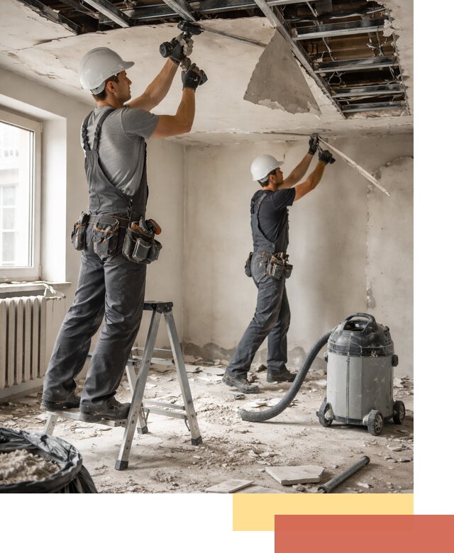 Демонтаж гипсокартонного потолка в Сыктывкаре быстро и аккуратно